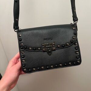 Versi Black Studded Crossbody Bag